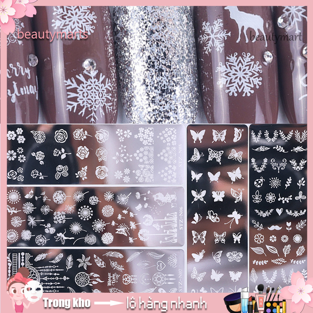 [Hàng mới về] Khuôn in tạo họa tiết trang trí móng tay nghệ thuật chất liệu thép không gỉ bền bỉ