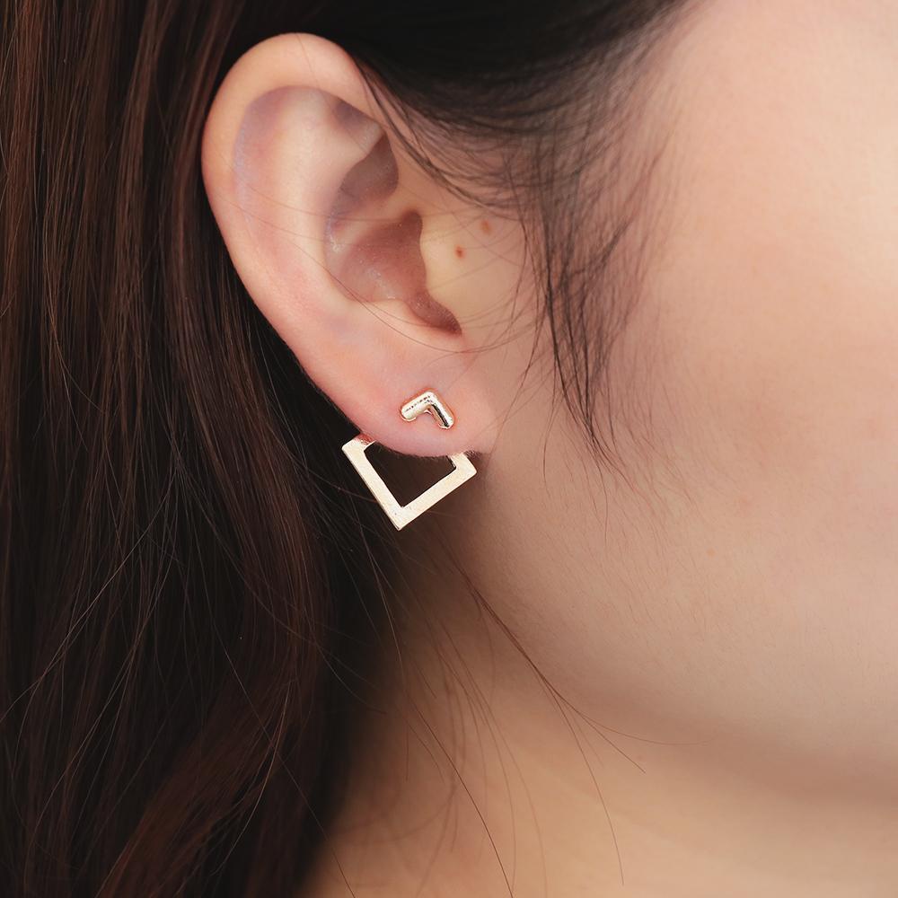 Hoa Tai Dáng Dài Mặt Hình Tam Giác Thiết Kế Độc Đáo