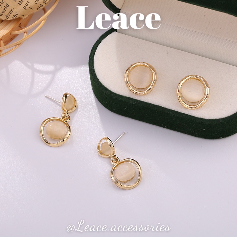 Bông tai khuyên tai hình tròn ẩn xà cừ phong cách Hàn Quốc ER012,030 Leace.accessories