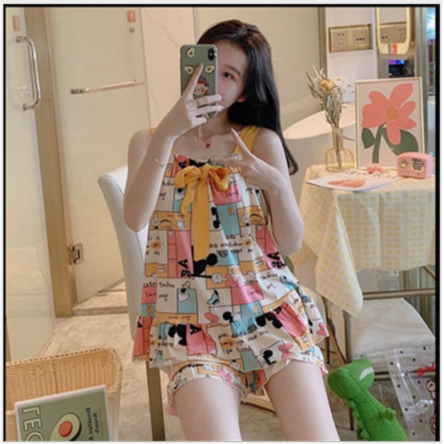 Bộ Ngủ Đẹp [FREESHIP] Bộ Ngủ Áo 2 dây cute Siêu Đẹp Siêu Rẻ | BigBuy360 - bigbuy360.vn