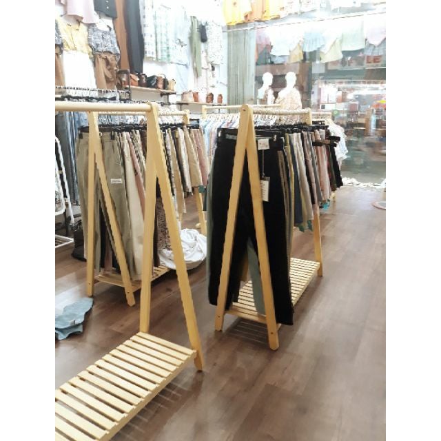 MIỄN SHIP Kệ Treo Quần Áo Chữ A 1 Tầng Bằng Gỗ Nhập Khẩu