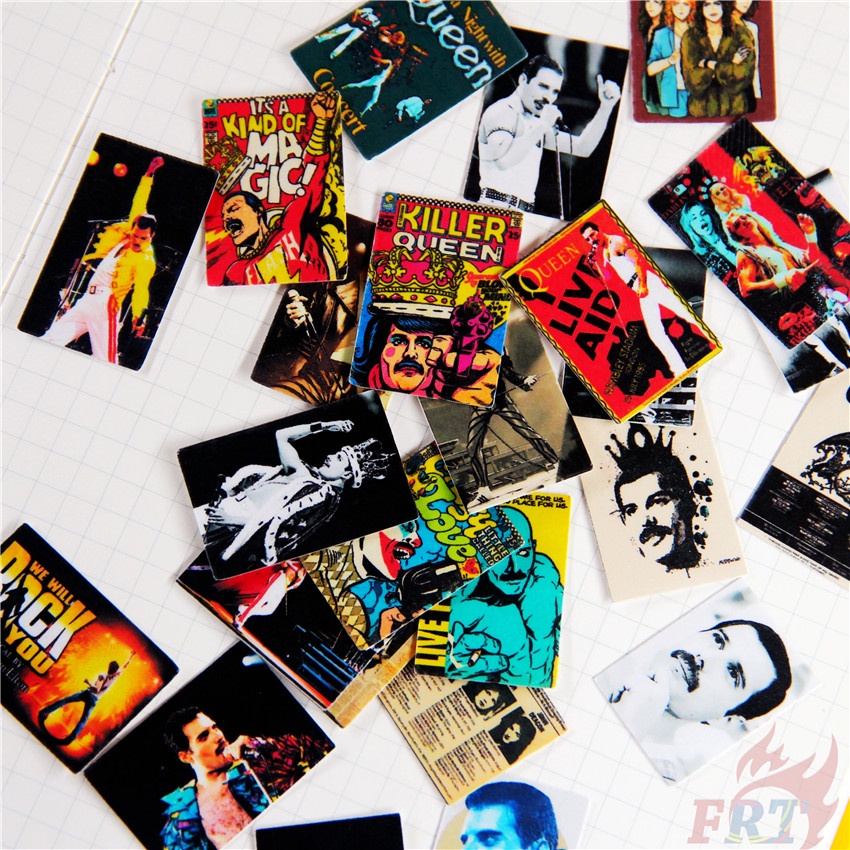 ★★★ Miếng Dán Trang Trí Mini In Hình Nhóm Nhạc Rock Q-2 ★★★ Bộ 50 Sticker Dán Trang Trí Album Thời Trang