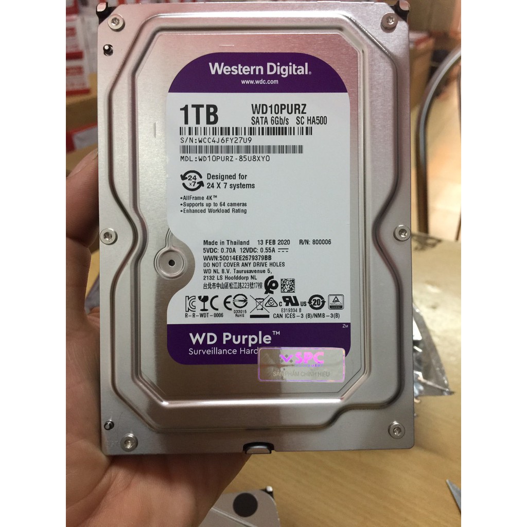 Ổ cứng Western Purple 2TB - WD20PURX - Chính hãng Full VAT