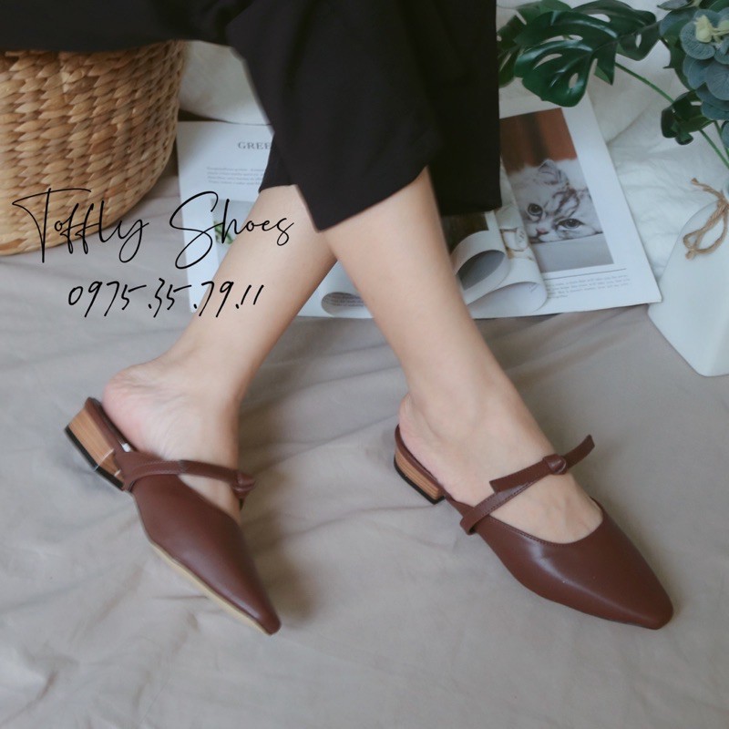 Giày sục nữ (Mules)/ Dép sục mũi vuông 2cm có thêm bigsize 40 41 42 cho nàng ngoại cỡ