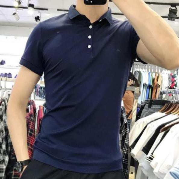 Áo thun nam có cổ kiểu dáng polo ôm body chất cotton siêu mát