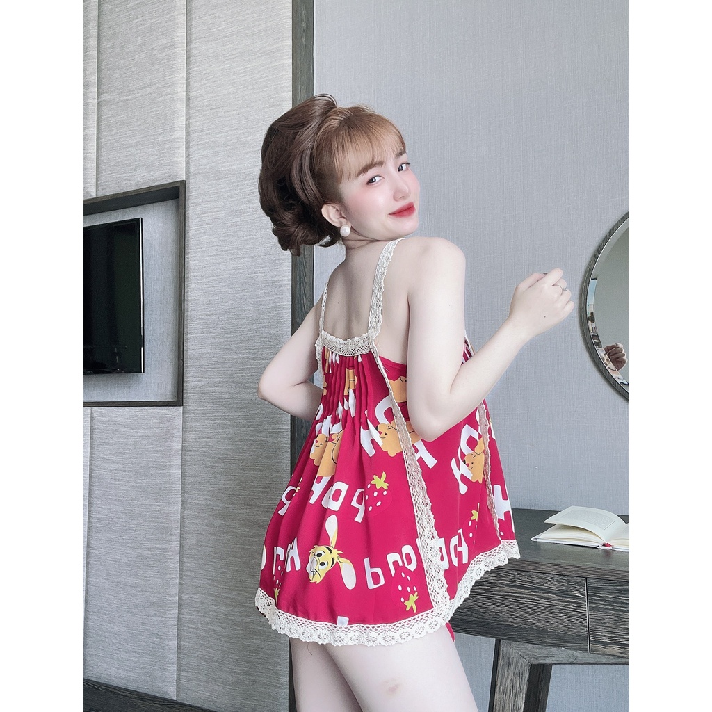 Đồ Ngủ Sexy Nữ, Váy Ngủ Sexy Bigsize Chất Cao Cấp Thoải Mái Freesize B017