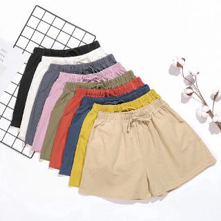 Image of Summer New Women Cotton And Linen Shorts  Loose Sports Casual High Waist Plus Size A Word Linen Wide Leg