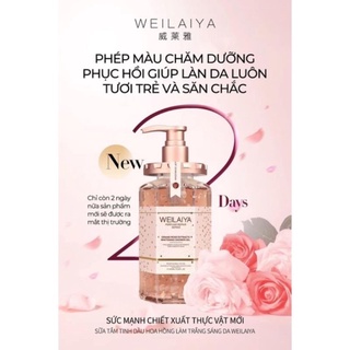 Sữa tắm dưỡng ẩm, dưỡng trắng da WEILAIYA cánh hoa hồng