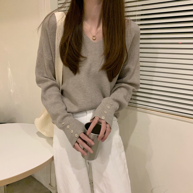 621539#Áo Sweater Dệt Kim Tay Dài Thời Trang Xuân Thu Mới 2022