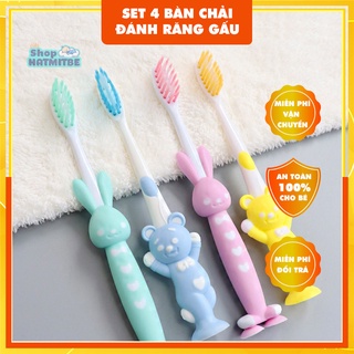 sét 4 bàn chải hình  đánh răng cho bé