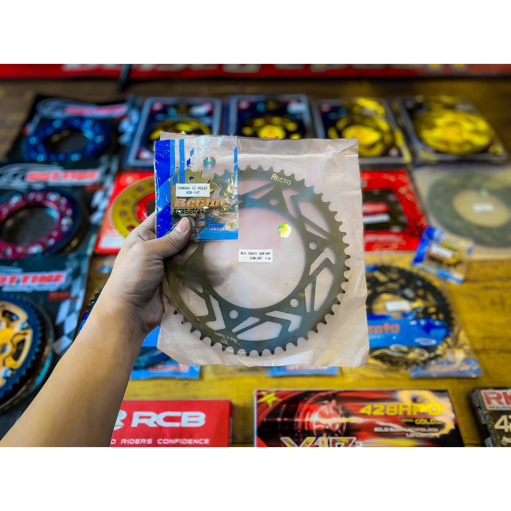 Nhông sên RECTO dành cho CB150R / MT15 / R15v3 / TFX / EX155 / XSR155 - kèm xích RK chain.
