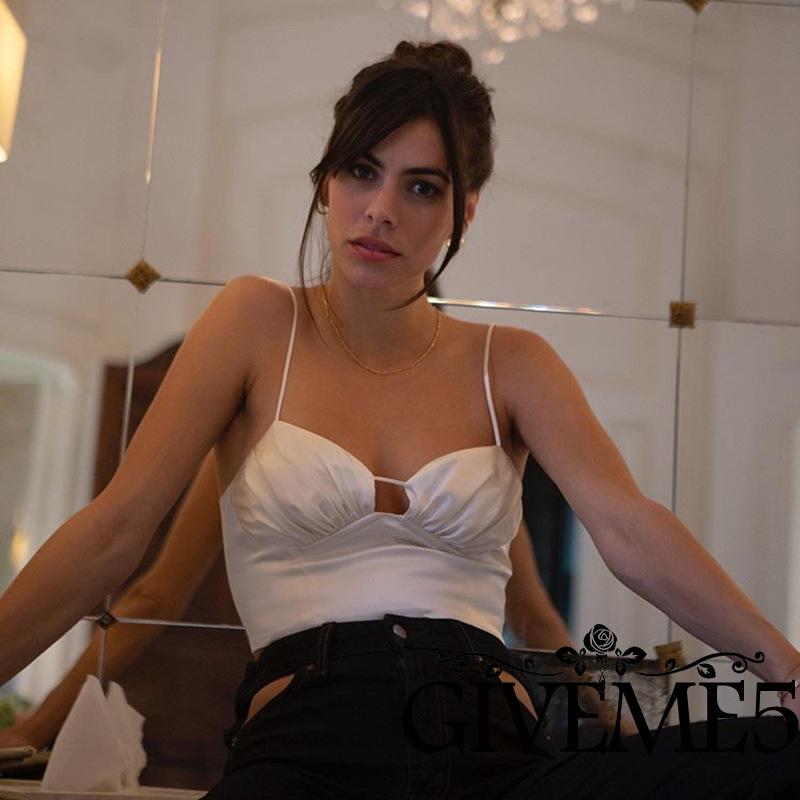 Áo Lửng Hai Dây Cổ Tim Quyến Rũ Dành Cho Nữ