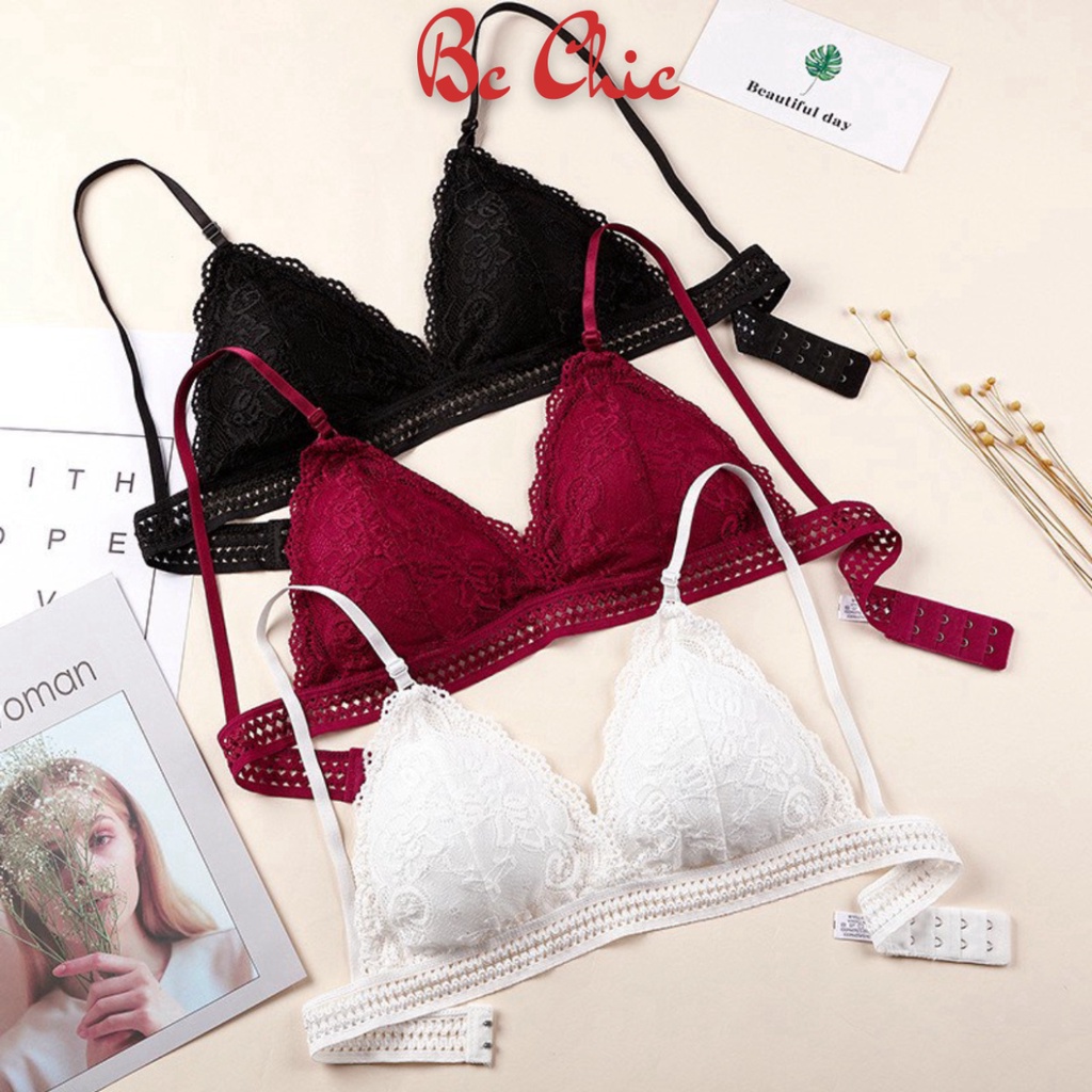 Áo Lót Nữ Ren không gọng mềm mại thiết kế hoạ tiết hoa tôn vòng 1 gợi cảm mẫu B7311 BC_CHIC LINGERIE
