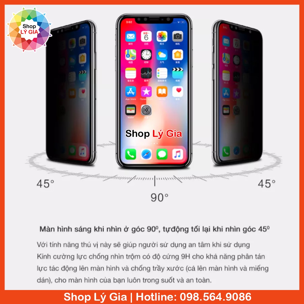 Kính cường lực chống nhìn trộm cho iPhone 14 Pro Max/14 Plus/13/13 Pro Max/12/12 Pro Max/11/11 Pro Max/X/XR/XS Max/8/7/6