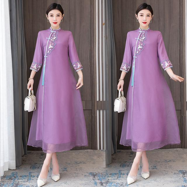Hàng Mới Về Đầm Sườn Xám Cách Tân Phong Cách Trung Hoa Cổ Điển Thời Trang Mùa Hè 22 Mới 2022