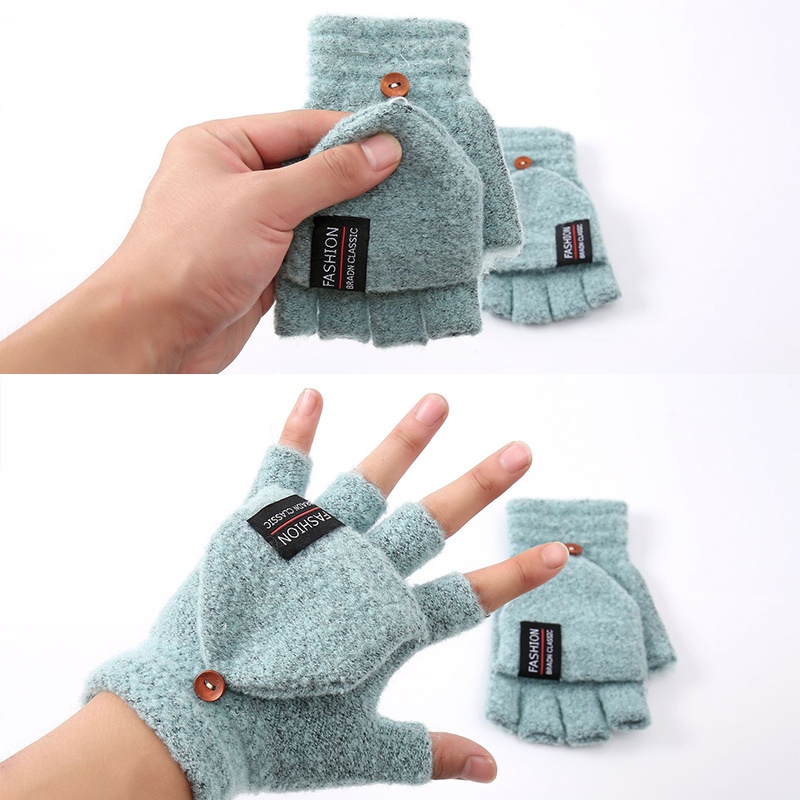 Găng Tay Hở Ngón Mềm Mại Giữ Ấm Cho Nam Nữ