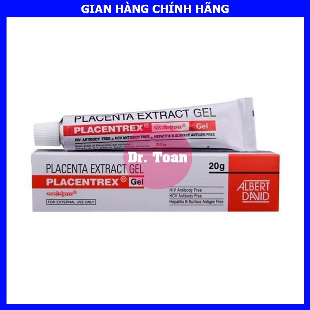 Placentrex gel (20g) loại bỏ sẹo mụn, giảm sẹo, tái tạo da sau lăn kim