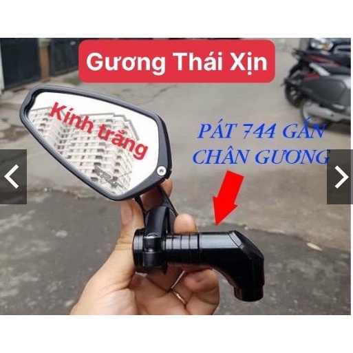 Gương Gù Thái CRG Kính Trắng + Chân Gương Vát 744 Siêu Xịn