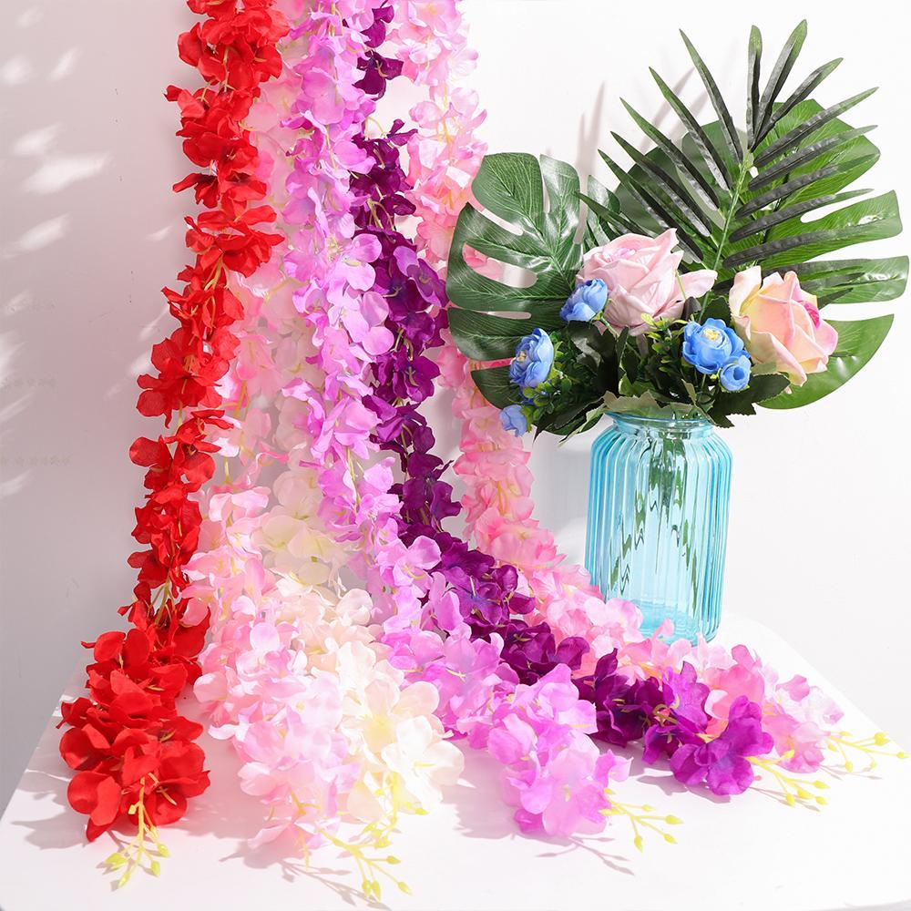 Vòng Hoa Cẩm Tú Cầu Giả Bằng Lụa 120cm Treo Tường Trang Trí Tiệc Cưới