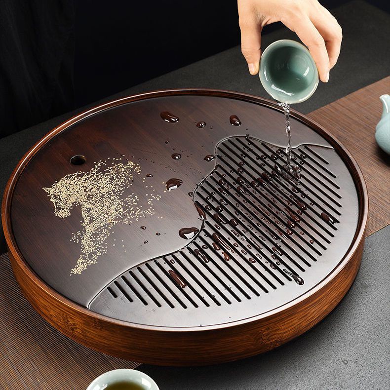 Khay trà gỗ tre thủ công, Bộ trà Kung Fu  khay trà gia đình