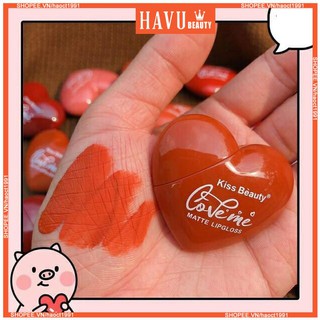 Son Kem Lì KissBeauty Love Me Hình Trái Tim - Chất Son Lì Bám Môi Mềm Mịn Và Lên Màu Cực Đẹp