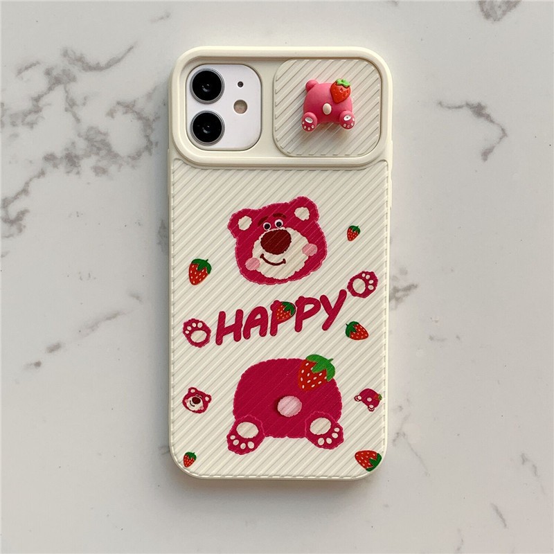 Ốp lưng iphone Gấu Happy Bảo Vệ camera Thích hợp iphone 11,12 pro max,12,12 pro,11 pro max,11 pro,7 plus,7,xs max,8g,G