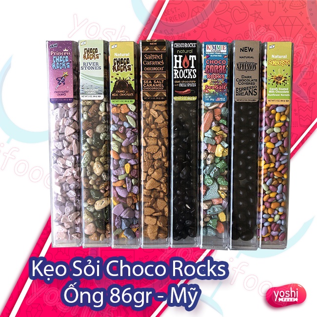 [Sale 50%] [6 Vị] Kẹo Sỏi Nhiều Vị Choco Rocks Ống 86gr - Mỹ