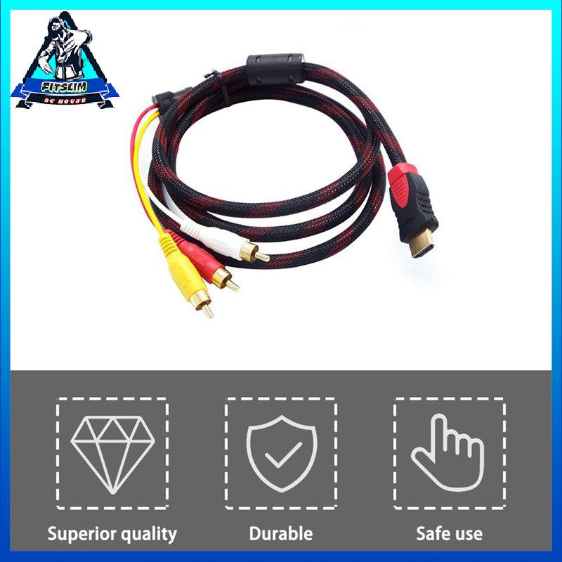 [Fitslim] 5ft HDMI-compatible Male To RCA Video Audio AV Adapter For PS3 PS4 Xbox One