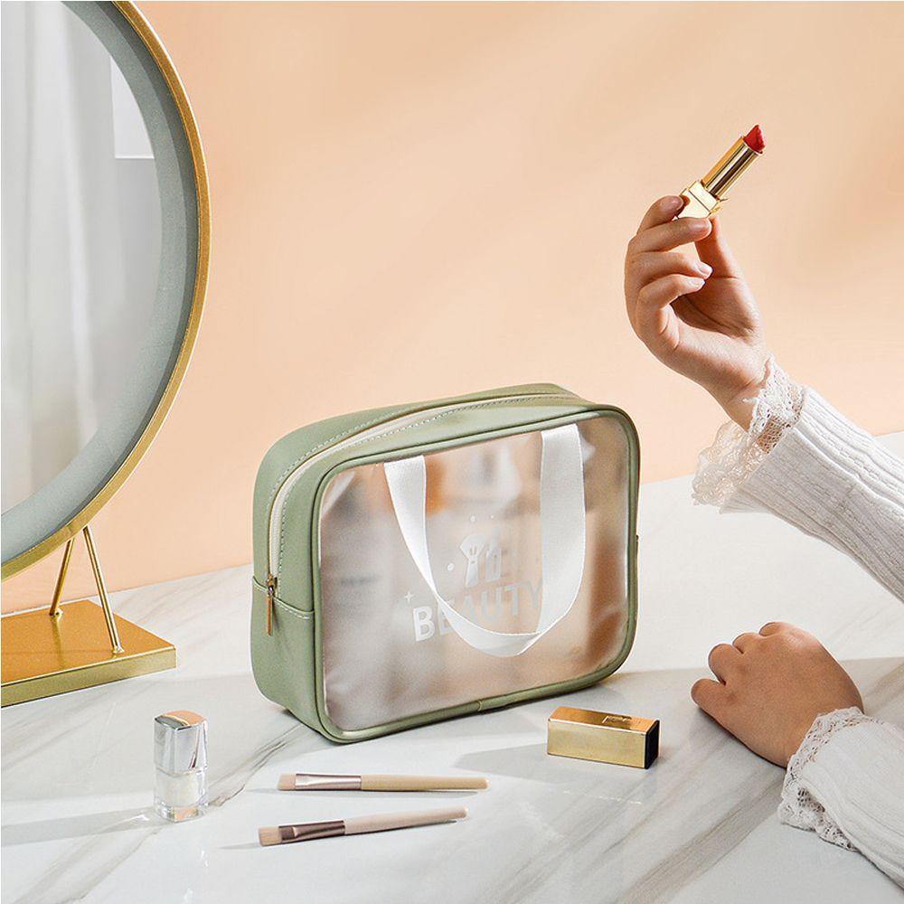 Túi Đựng Mỹ Phẩm Trong Suốt Bằng Nhựa PVC Có Khóa Kéo Tiện Dụng