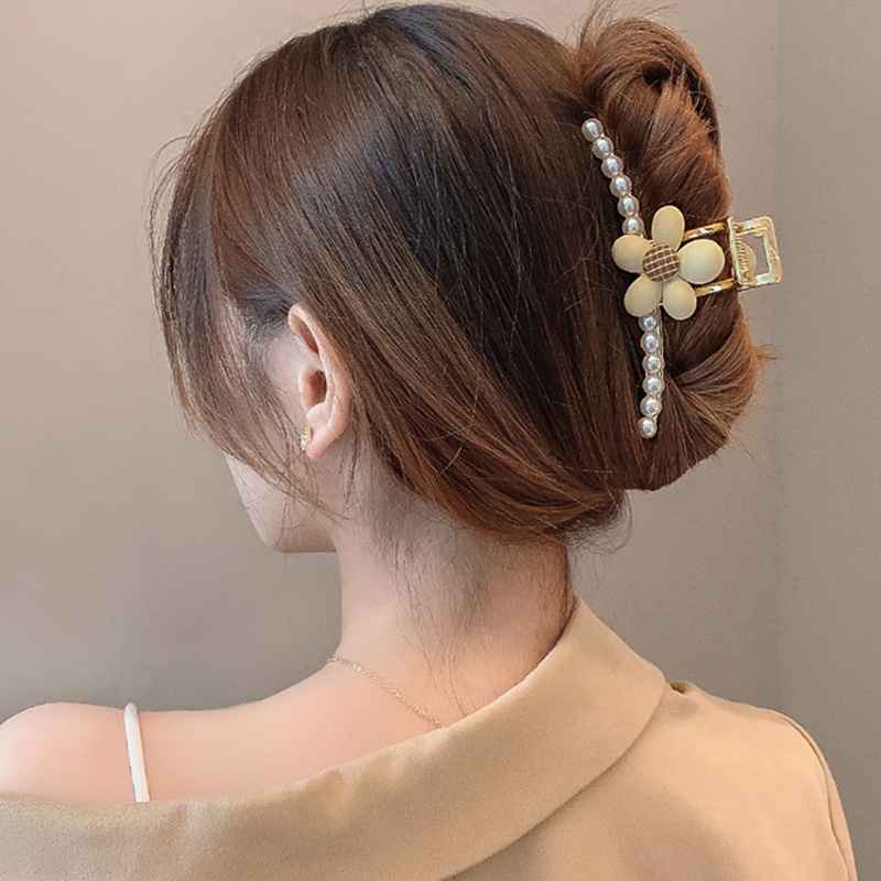 Kẹp Tóc Càng Cua Đính Ngọc Trai Nhân Tạo Thanh Lịch Cho Nữ