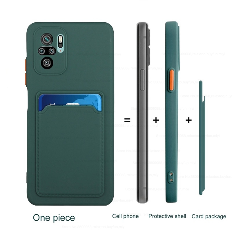 Ốp Lưng Chống Sốc Có Ngăn Đựng Thẻ Dành Cho Xiaomi Redmi Note 10 4g / 10s Note 10 Pro Mi Poco F3