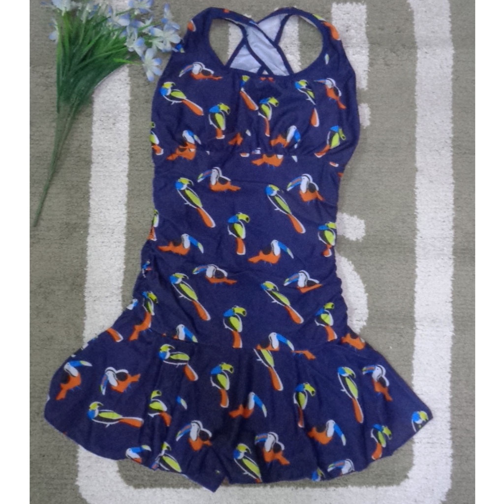 Đồ bơi nữ dạng váy duyên dáng kín đáo có quần short liền trong váy BK-509i