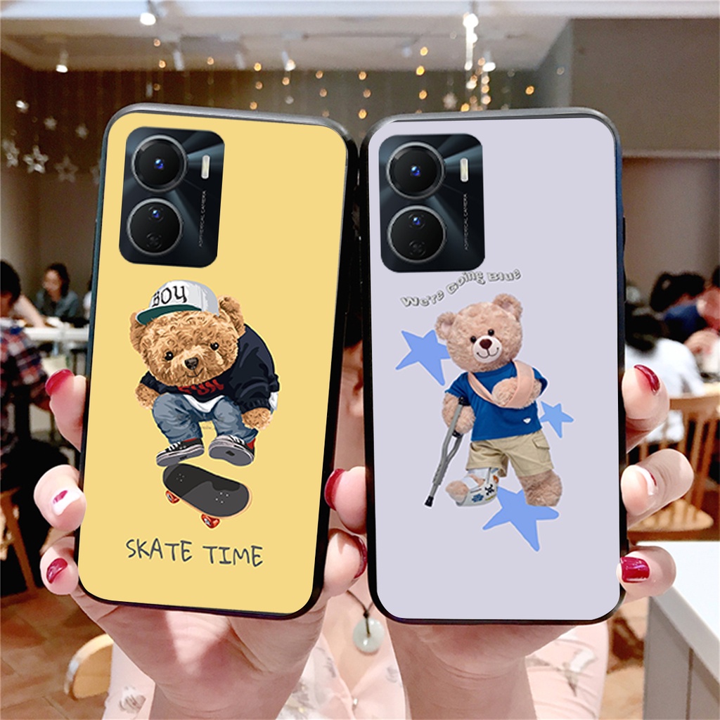 Ốp lưng Vivo Y16 4G - Vivo Y22S - Vivo T1 5G gấu cute cực bền gấu xanh đáng yêu