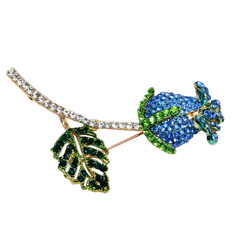 Ghim CàI ÁO HìNh Hoa HồNg ĐíNh Kim Cương Giả ThờI Trang Cho Nữ