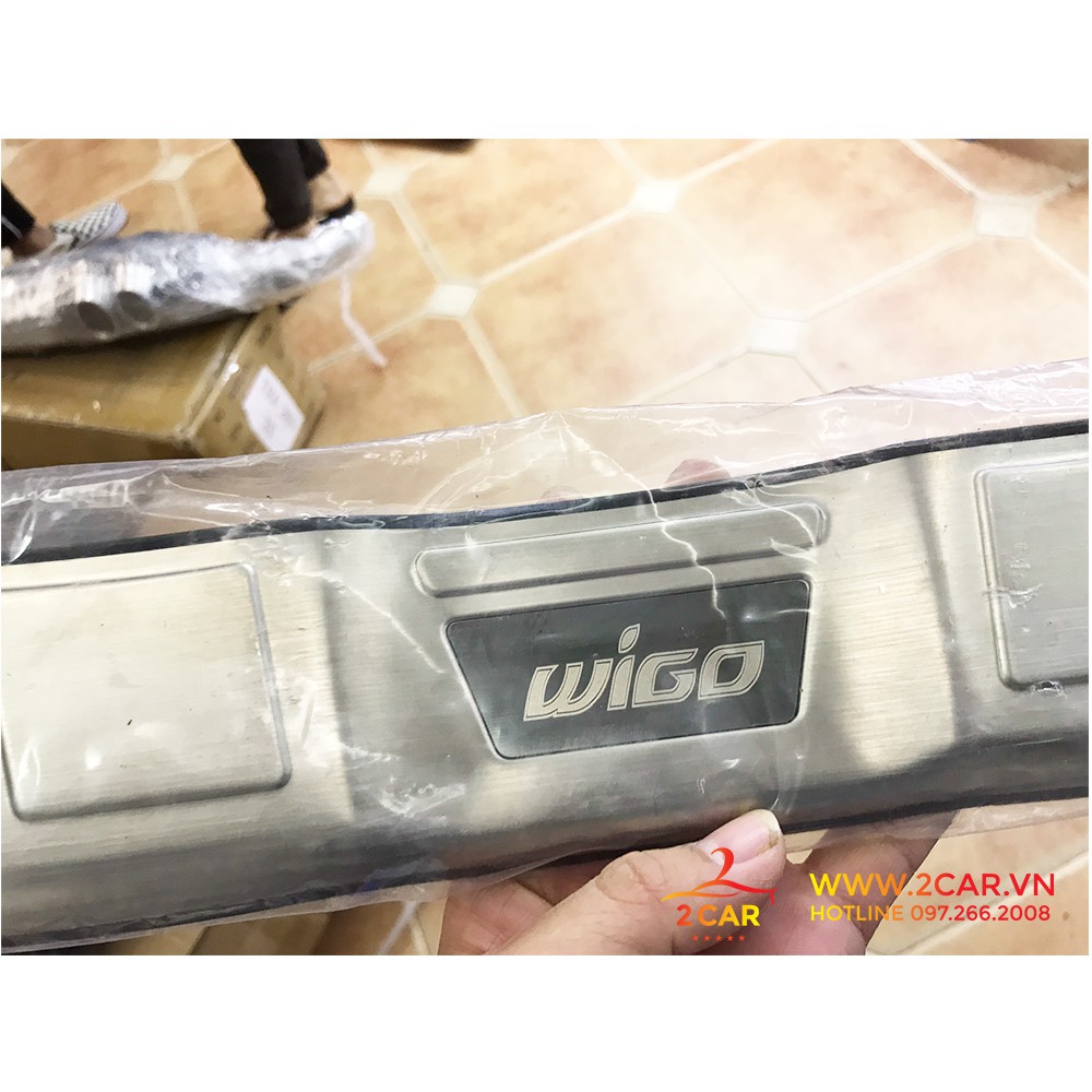 Ốp Chống Trầy Cốp Trong + Ngoài Xe Toyota Wigo Inox