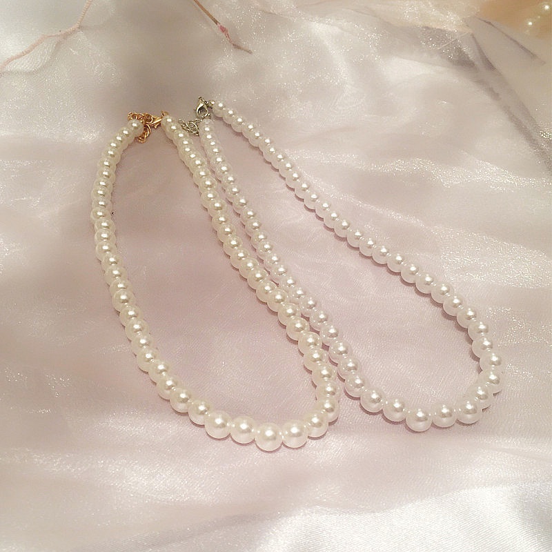 Vòng cổ phối hạt ngọc trai giả sang trọng hợp thời trang
