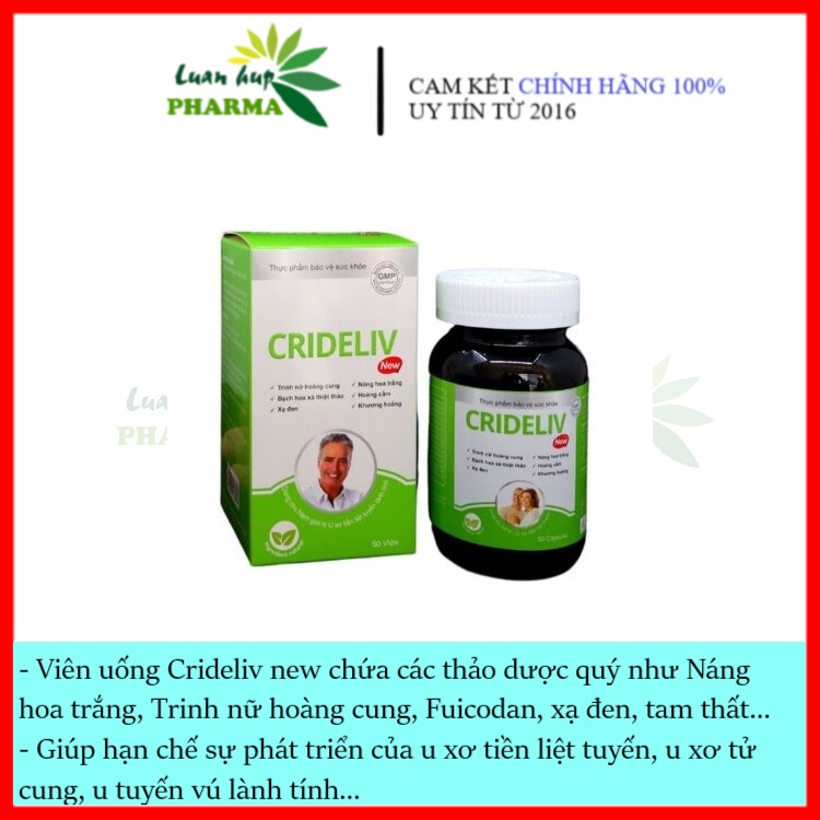 Viên uống Crideliv new chứa các thảo dược quý giúp hạn chế sự phát triển của u xơ tiền liệt tuyến, u xơ tử cung, u tuyến