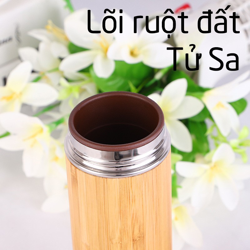 KHẮC TÊN - Bình giữ nhiệt vỏ tre truyền thống / Bamboo Tumbler - 360ml và 450ml