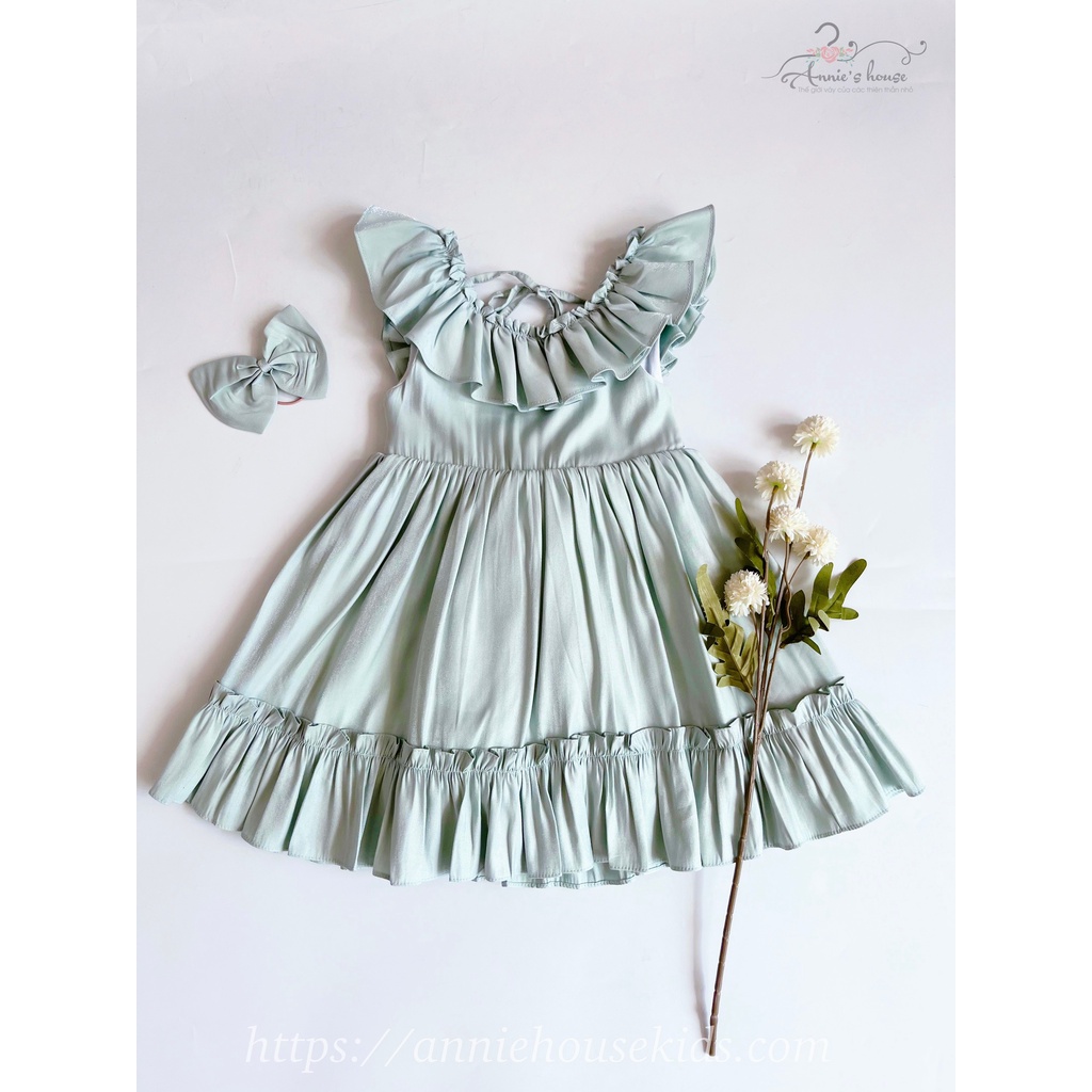Váy đầm bé gái ANNIE đầm Tafta xanh cho bé gái từ 9 đến 33kg