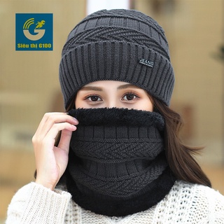 Bộ mũ len và khăn che cổ cao cấp