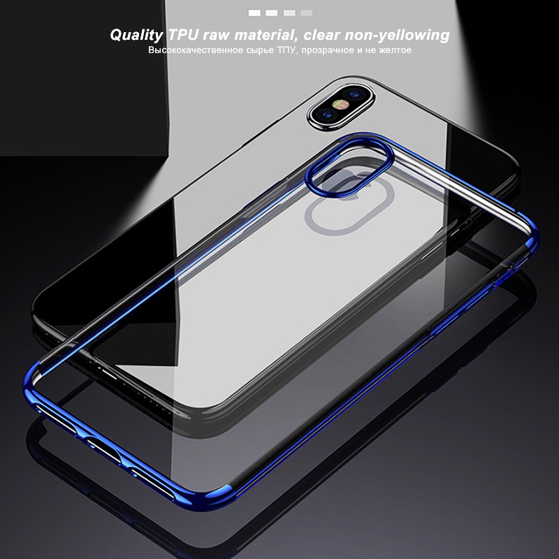 Ốp lưng trong suốt thông minh Mạ điện thoại TPU mềm Túi đựng vỏ giáp cho iphone 6 6s 7 8 plus X XR XS MAX 11 PRO MAX