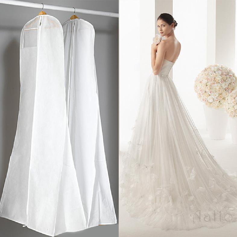 Túi bảo quản đầm cưới màu trắng kích thước 72inch thoáng khí tiện dụng 800