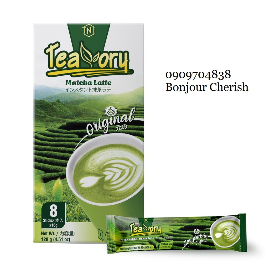 Trà sữa Matcha Hòa Tan Teavory King Coffee - Hộp 8 gói x 16 g (128 g)