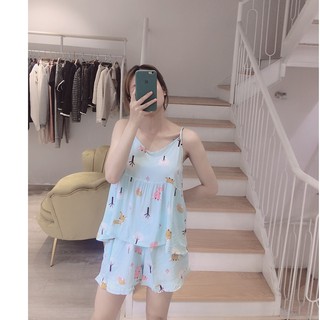 Bộ ngủ 2 dây babydoll