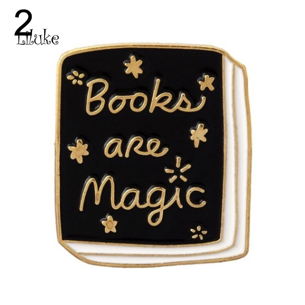 【LK】English Letter Just One More Page Book Hedgehog Badge Brooch Pin Clothes