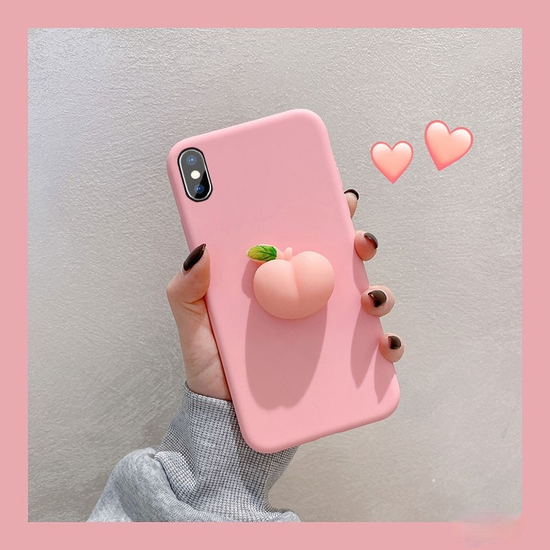 Cute Pink Peach Stress Reliever Phone Case for Oppo A71 F1S F3 PLUS F5 F7 F9 F11 PRO Soft back cover