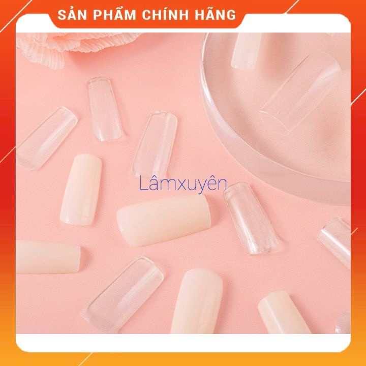 Hộp Móng úp HSM siêu mềm ( hàng chuẩn ) hộp 500 móng / đục- trong   độ bền cao, khả năng bám keo rất chắc