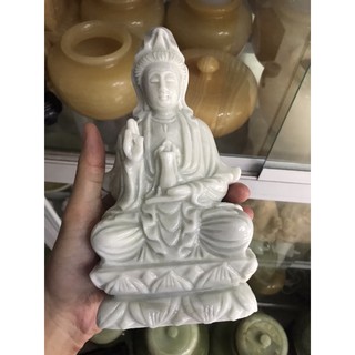 tượng phật bà quan âm đá canxit 20cm