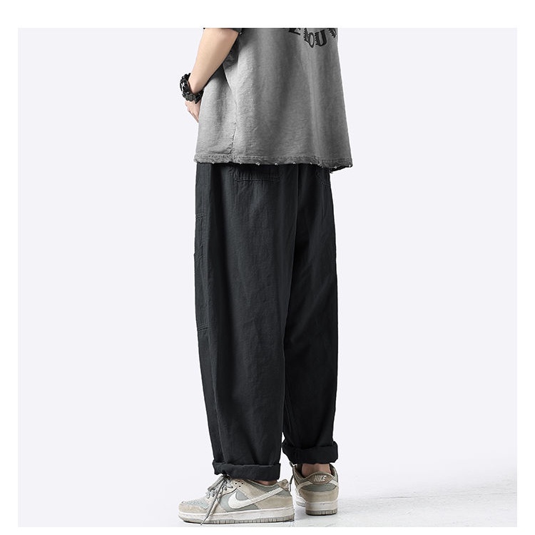 Quần Kaki Baggy Dáng Rộng Phong Cách Vintage Hàn Quốc Kiểu Mới Cỡ Lớn 8XL Cho Nam