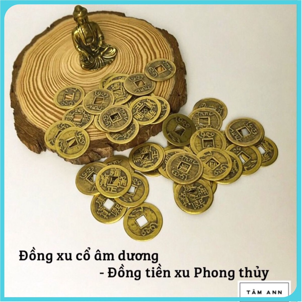 Đồng Tiền Xu Cổ - Âm Dương chiêu tài - Phong Thủy Hút Tài Lộc May Mắn
